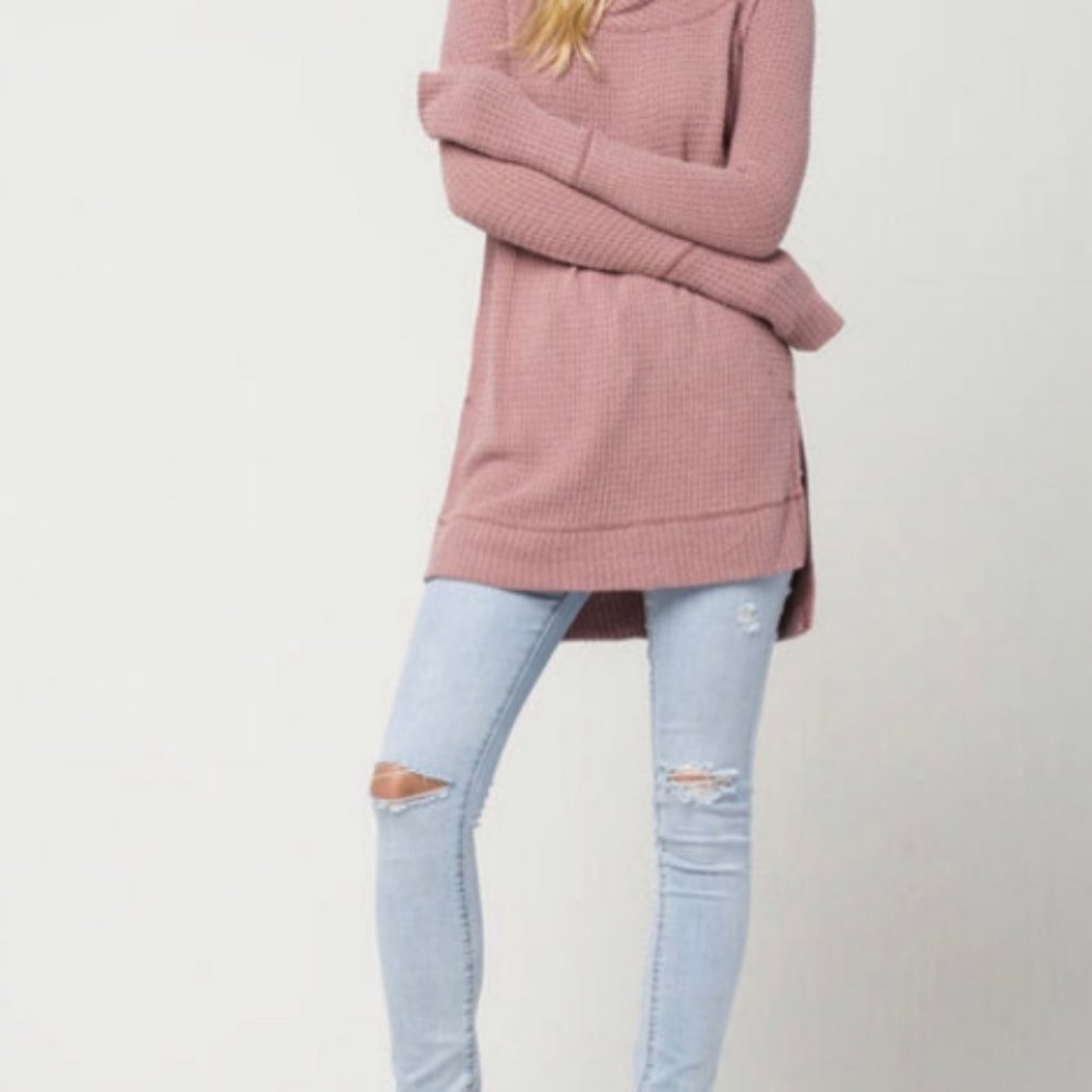 NWT Free People Kate Thermal Top Dusty Rose Large